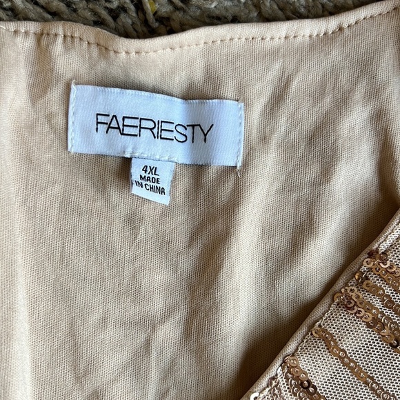 Faeriesty V-Neck Long Sleeve Sequin Cocktail Evening Holiday Dress Size 4XL - Picture 8 of 15